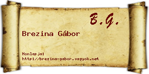 Brezina Gábor névjegykártya